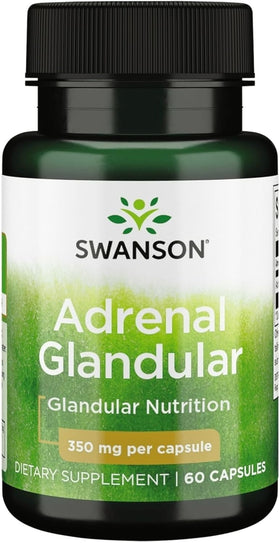 Swanson Glandulaire Surrénal 350 mg 60 Capsules - vue de face
