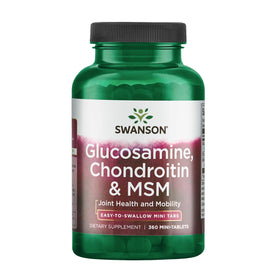 Swanson Glucosamine, Chondroitin & MSM 360 Mini-Tablets packaging front view