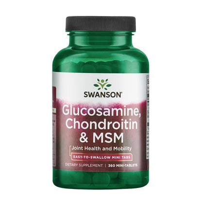Swanson Glucosamine, Chondroitin & MSM 360 Mini-Tablets packaging front view