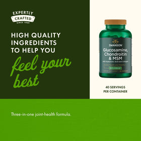 Swanson Glucosamine Chondroitin MSM 90 Capsules sur une table en bois
