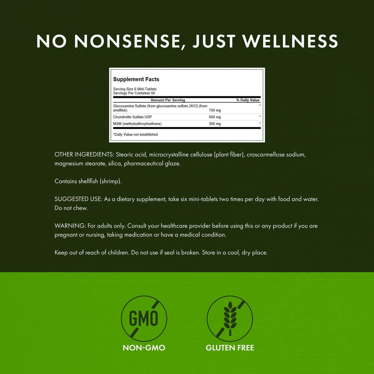 Swanson Glucosamine, Chondroitin & MSM Mini-Tablets close-up