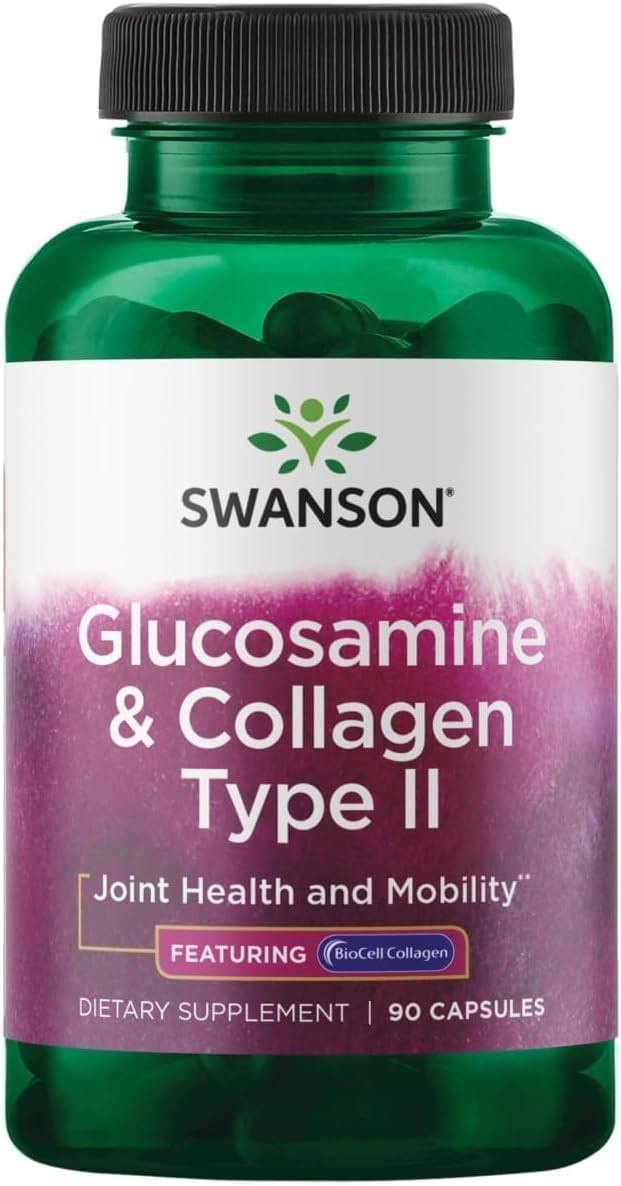 Swanson Glucosamine & Collagène Type II 90 capsules - vue de face