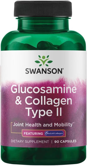 Swanson Glucosamine & Collagène Type II 90 capsules - vue de face