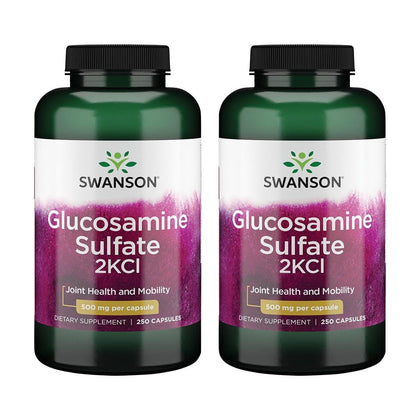 Swanson Glucosamine Sulfate 500 mg 250 capsules, boîte vue de face