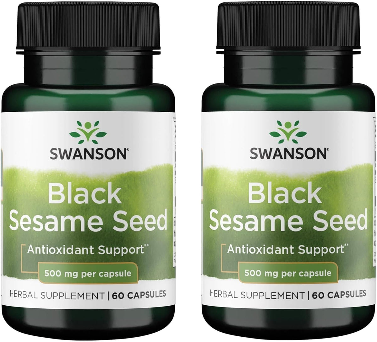 Swanson Graines de Sésame Noir 500 mg 60 Capsules vue de face