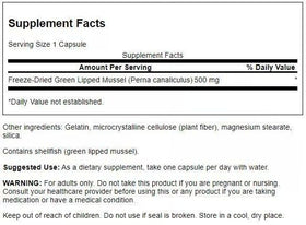 Swanson Green Lipped Mussel 500mg capsule ouverte