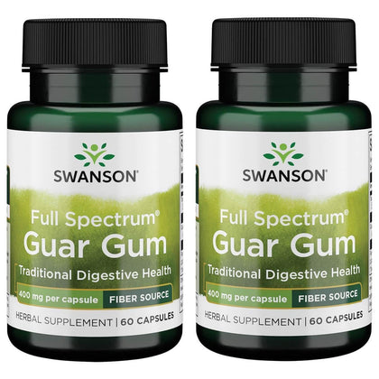 Swanson Guar Gum 400 mg 60 Capsules vue de face