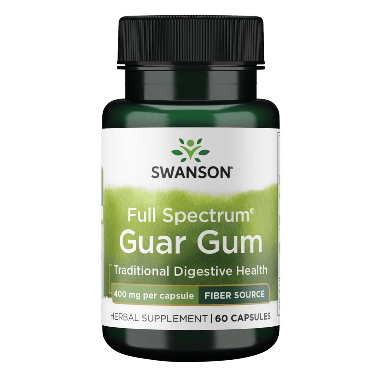 Swanson Guar Gum 400 mg 60 capsules, vue de l'emballage avant