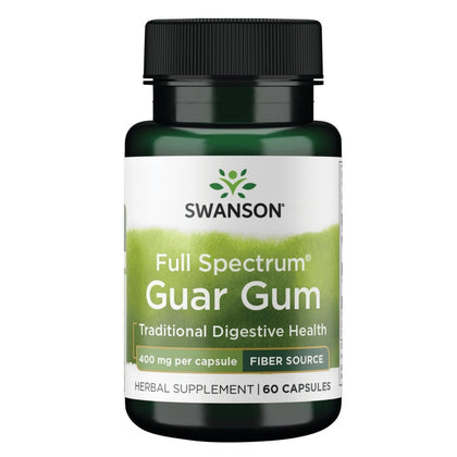 Swanson Guar Gum 400 mg 60 capsules, vue de l'emballage avant