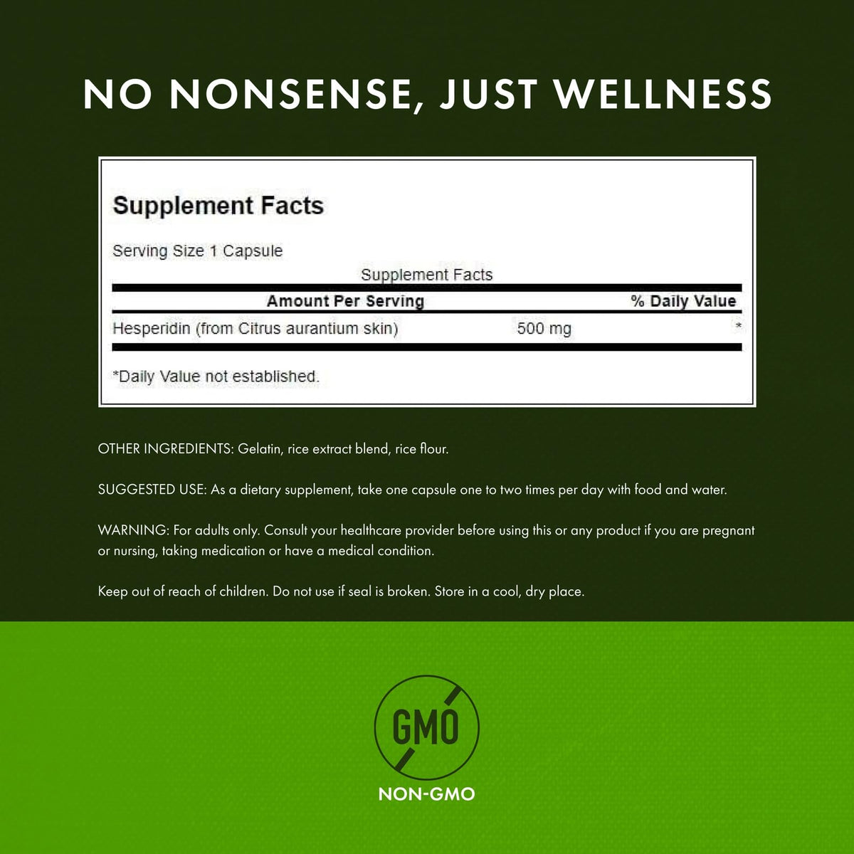 Swanson Hesperidine product label detail