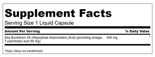 Swanson huile Omega-7 450 mg capsules liquides arrière