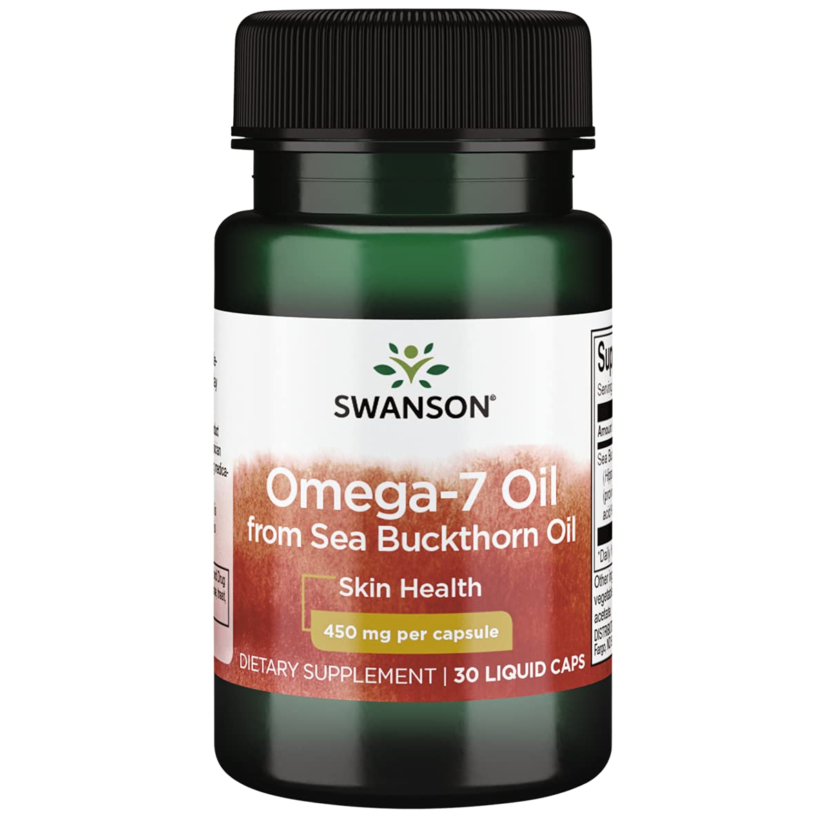 Swanson huile Omega-7 450 mg capsules liquides face