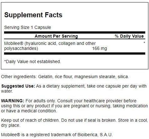 Swanson Hyal-Joint Acide Hyaluronique 166 mg 60 capsules vue arrière