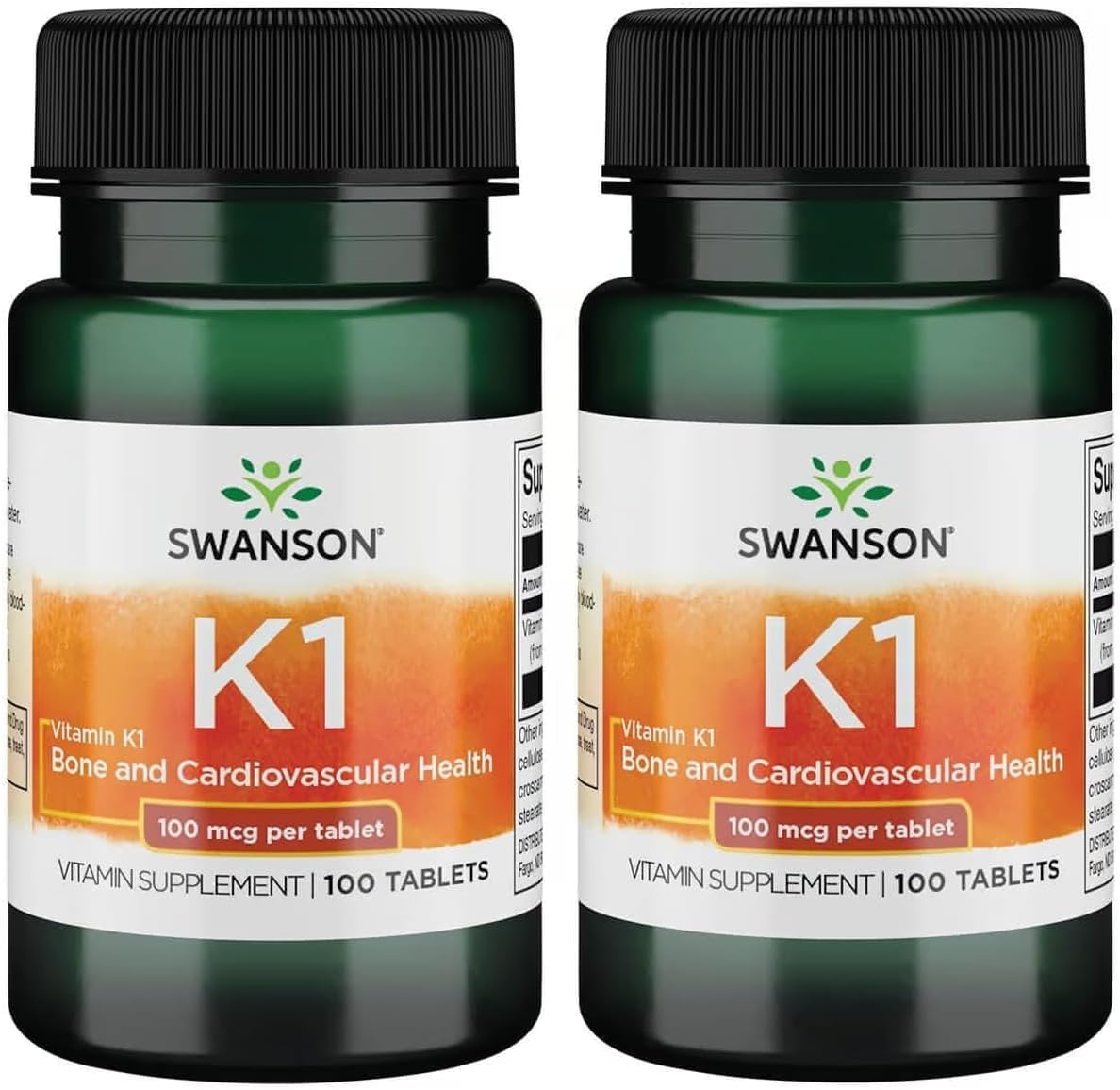 Swanson K-1 100 mcg boîte de 100 comprimés vue de face