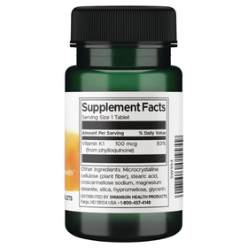 Swanson K-1 100 mcg comprimés en gros plan