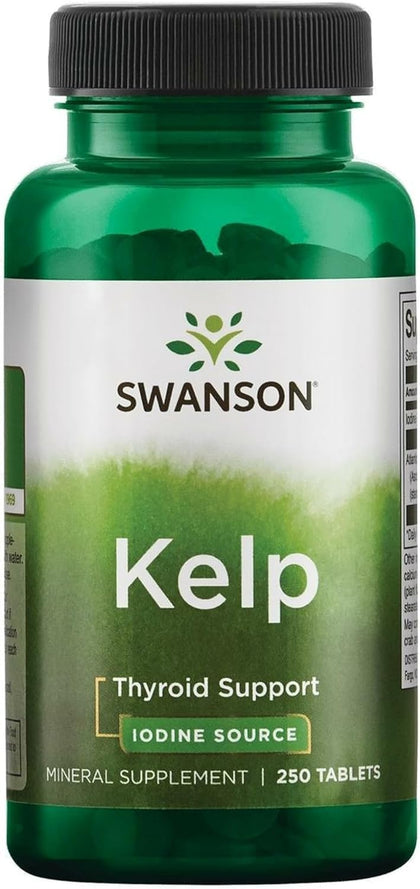 Swanson Kelp 250 comprimés dans leur emballage avant