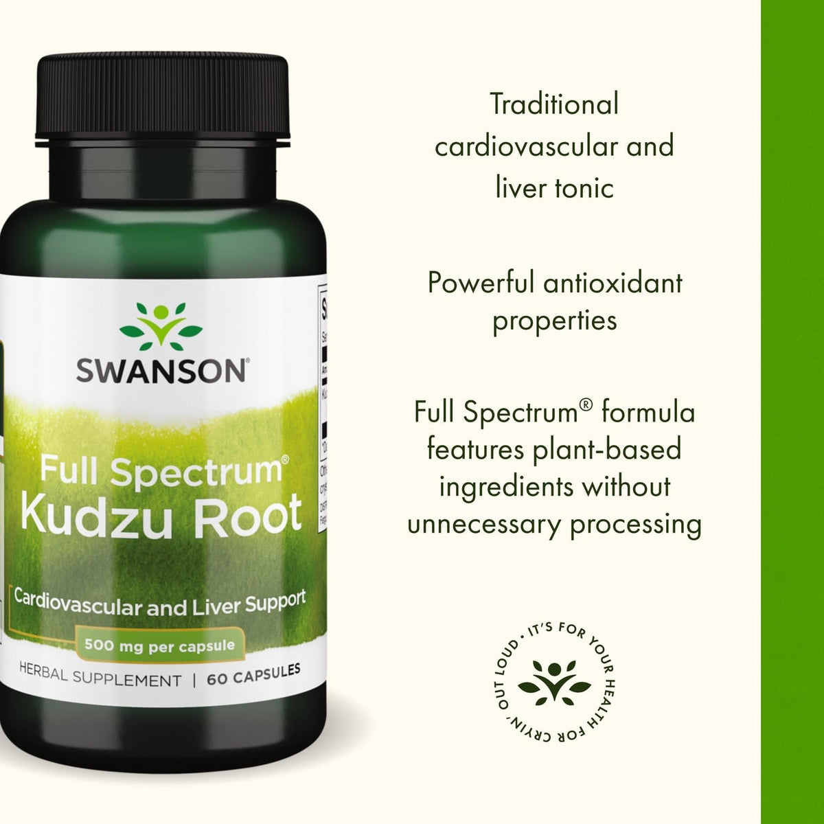 Swanson Kudzu Root bottle top view