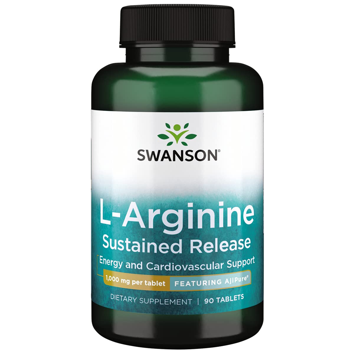 Swanson L-Arginine AjiPure 1000 mg 90 tablettes vue de face