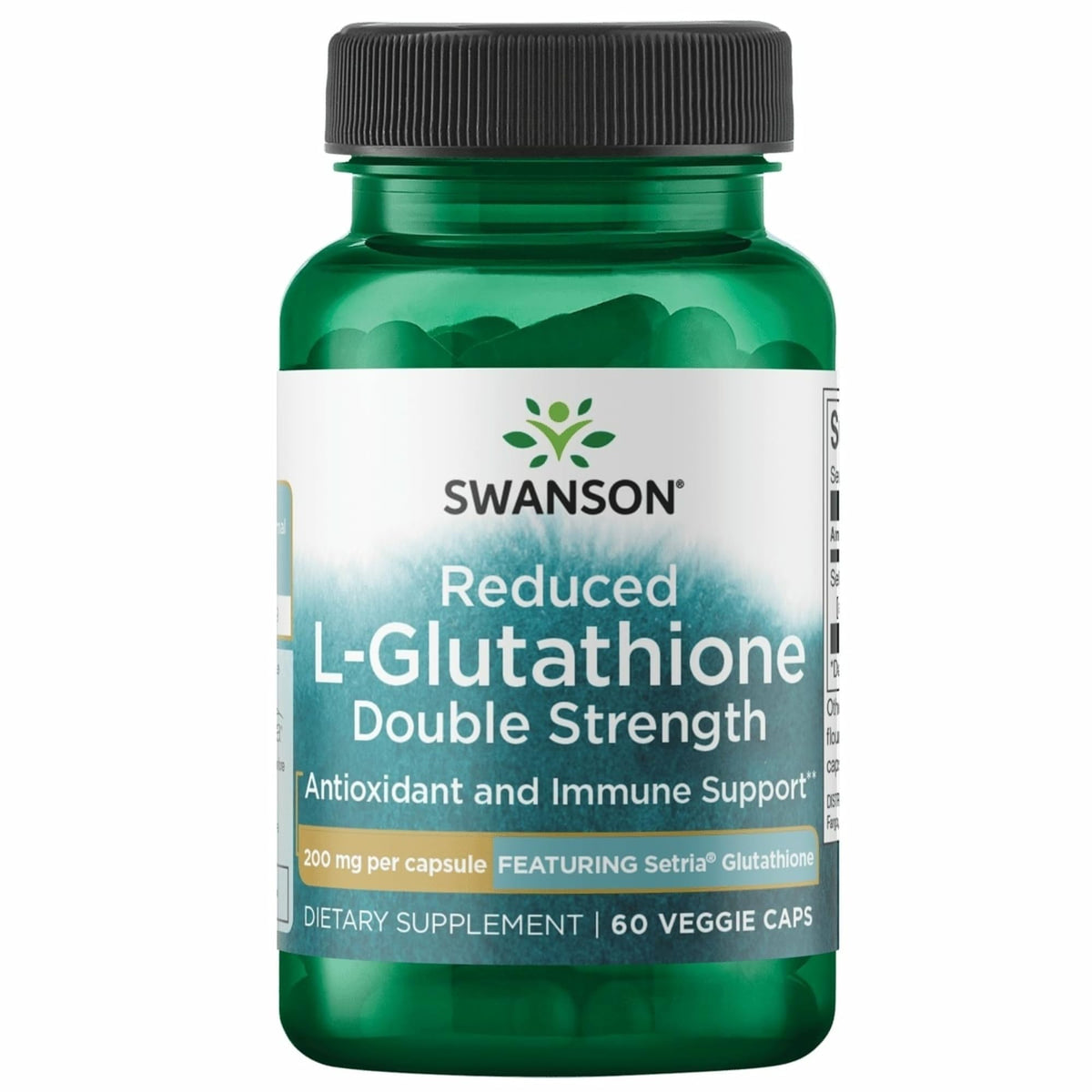 Swanson L-Glutathione 200 mg capsules végétariennes, vue de face