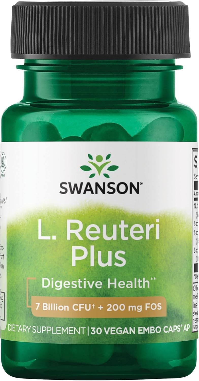 Swanson L. Reuteri Probiotic Plus 30 capsules végétales vue de face