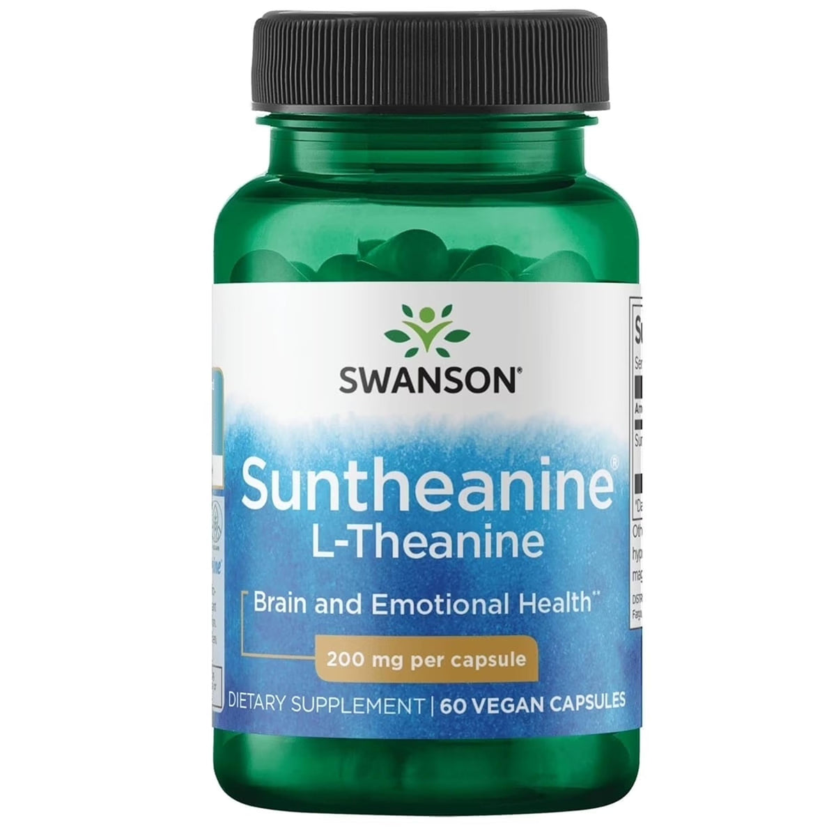 Swanson L-Theanine Double Potency 200 mg gélules végétales avant