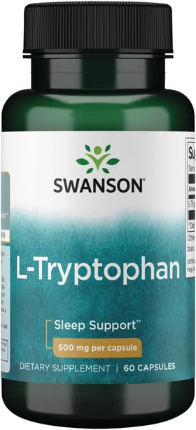 Swanson L-Tryptophan 500 mg 60 capsules, vue de face