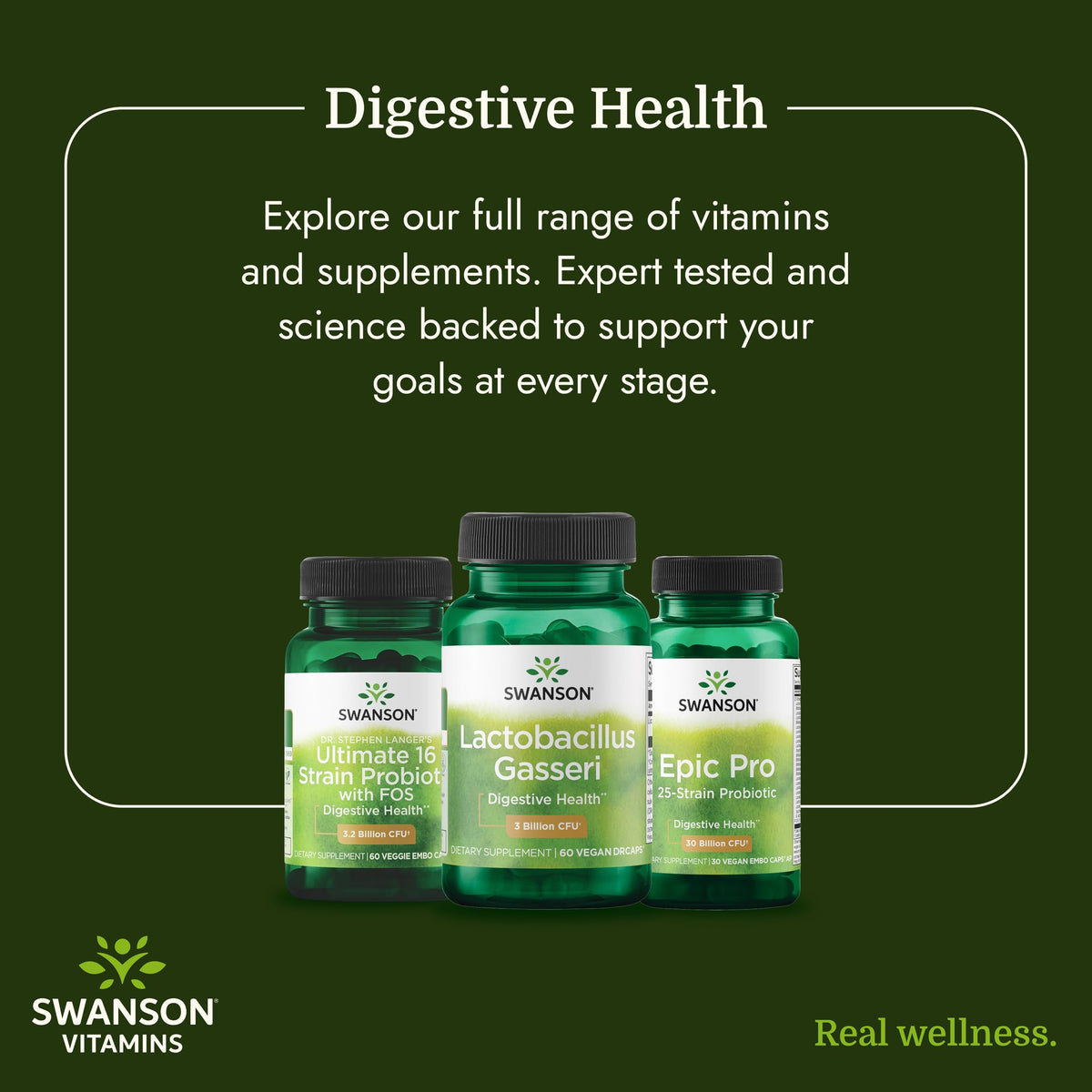 Swanson Lactobacillus Gasseri Probiotique 60 Capsules en main