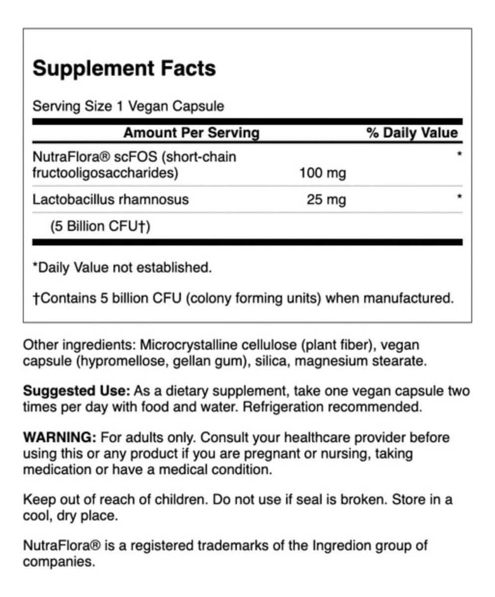 Swanson Lactobacillus Rhamnosus capsules, vue de côté