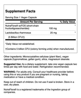 Swanson Lactobacillus Rhamnosus capsules, vue de côté