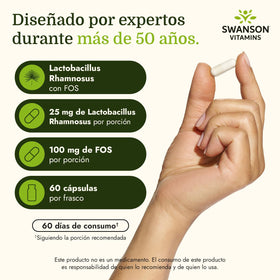 Swanson Lactobacillus Rhamnosus, flacon avec capsules sur une table