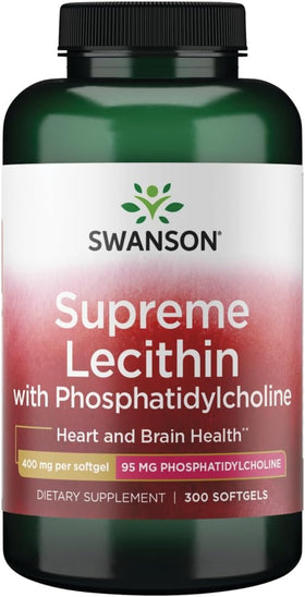 Swanson Lecithine 300 gélules vue de face avec emballage