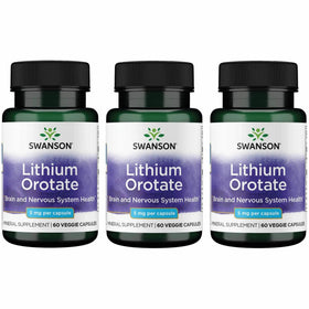 Swanson Lithium Orotate 5 mg 60 Capsules vue de face