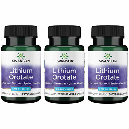 Swanson Lithium Orotate 5 mg 60 Capsules vue de face