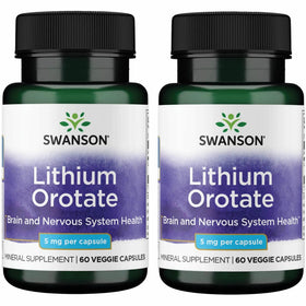 Swanson Lithium Orotate 5 mg, 60 capsules, vue de l'emballage