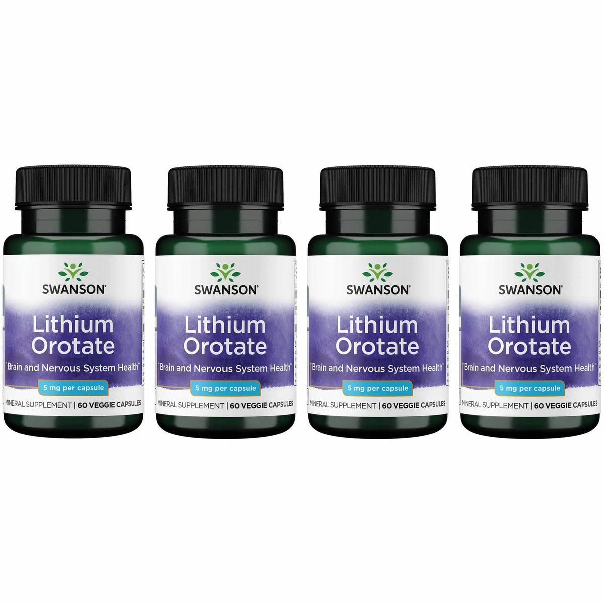 Swanson Lithium Orotate 5 mg, 60 capsules, vue de l'emballage avant