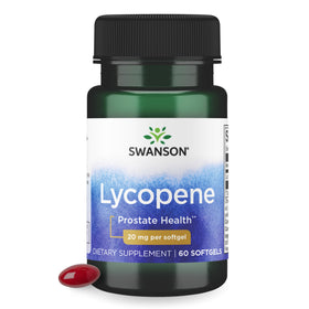 Swanson Lycopène 60 gélules vue de face avec étiquette informative