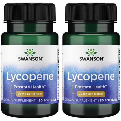 Swanson Lycopène 60 gélules vue de l'avant avec emballage