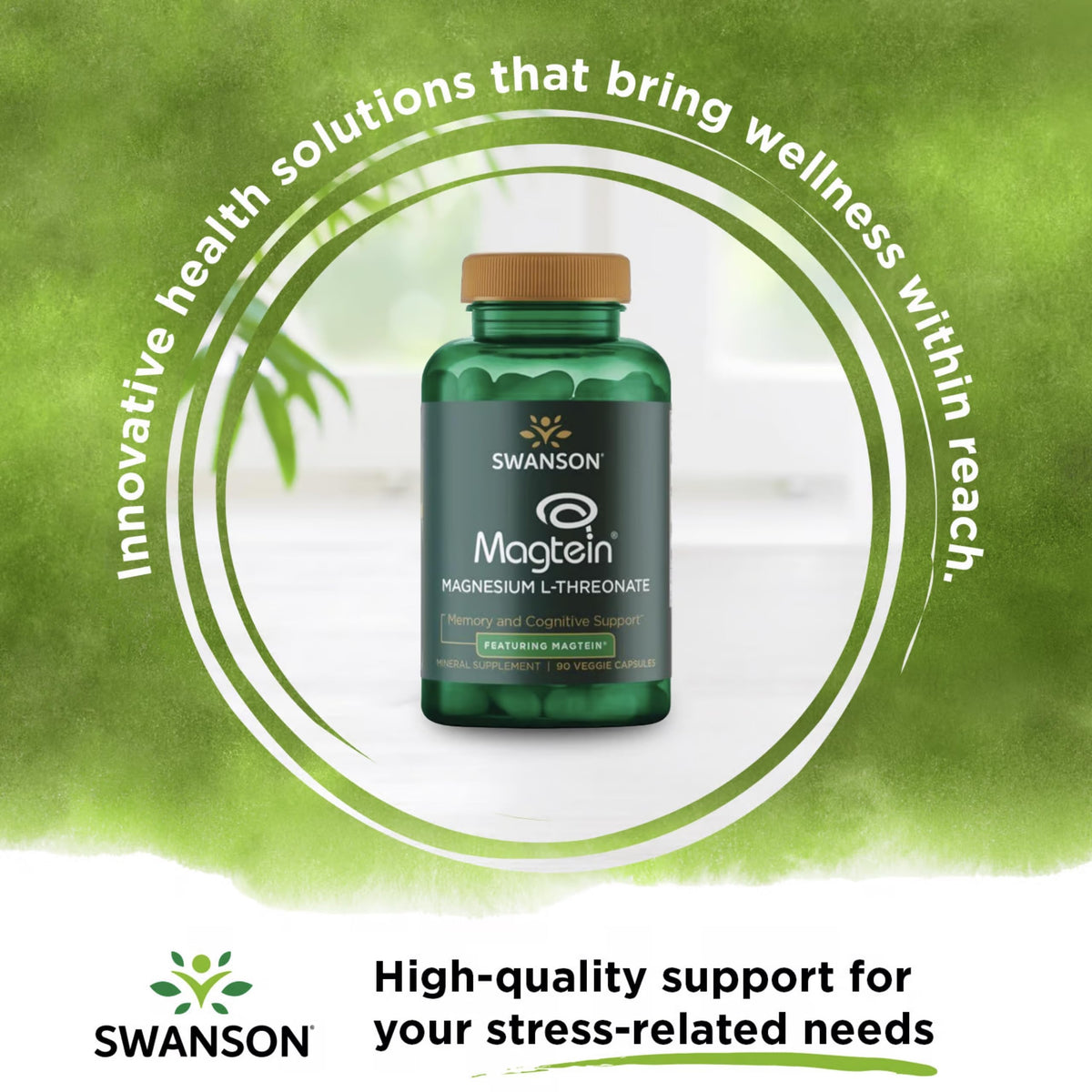 Swanson Magnésium L-Thréonate 90 Capsules Végétales ouvertes avec capsules visibles