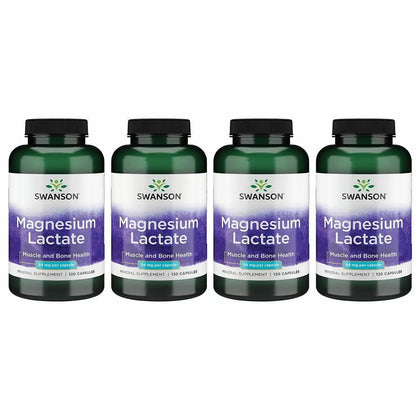 Swanson Magnesium Lactate 120 capsules front view