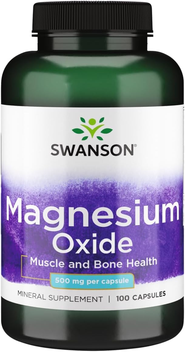 Swanson Magnésium Oxyde 500 mg 100 Capsules - vue de face
