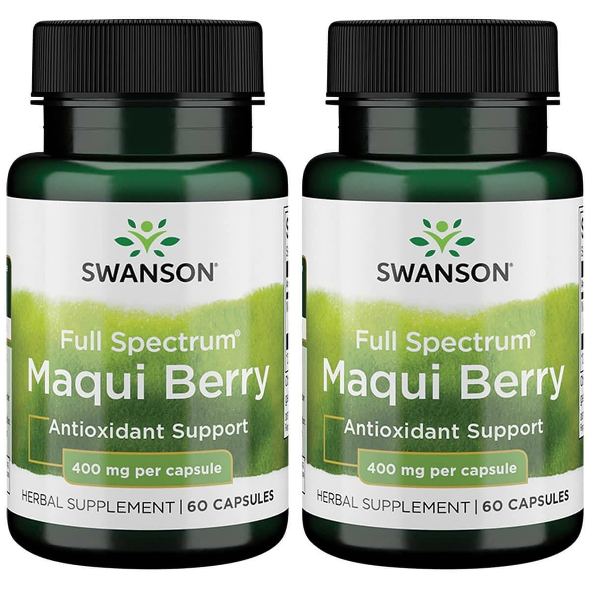 Swanson Maqui Berry 400 mg capsules front view