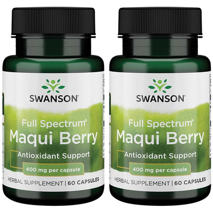 Swanson Maqui Berry 400 mg capsules front view