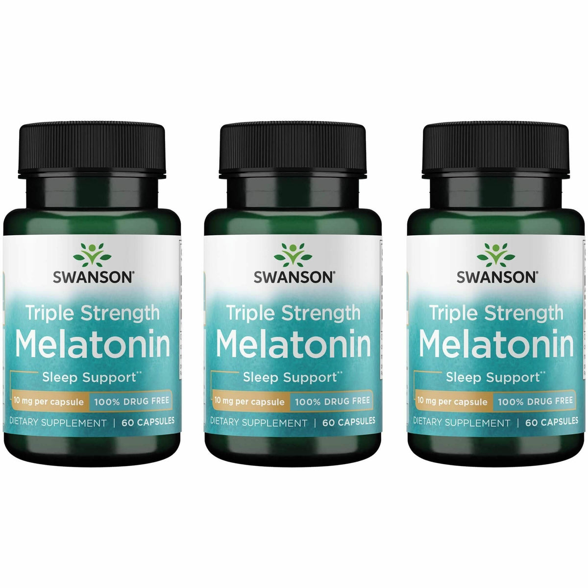 Swanson Mélatonine 10 mg 60 capsules vue de face