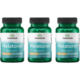 Swanson Mélatonine 3 mg 120 capsules vue de face