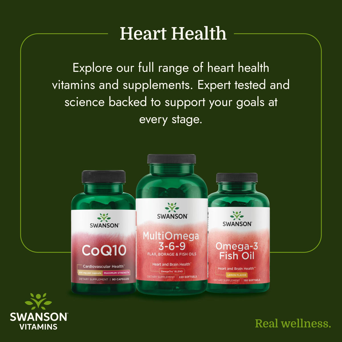 Swanson MultiOmega 3-6-9 220 gélules non-OGM avec verre d'eau
