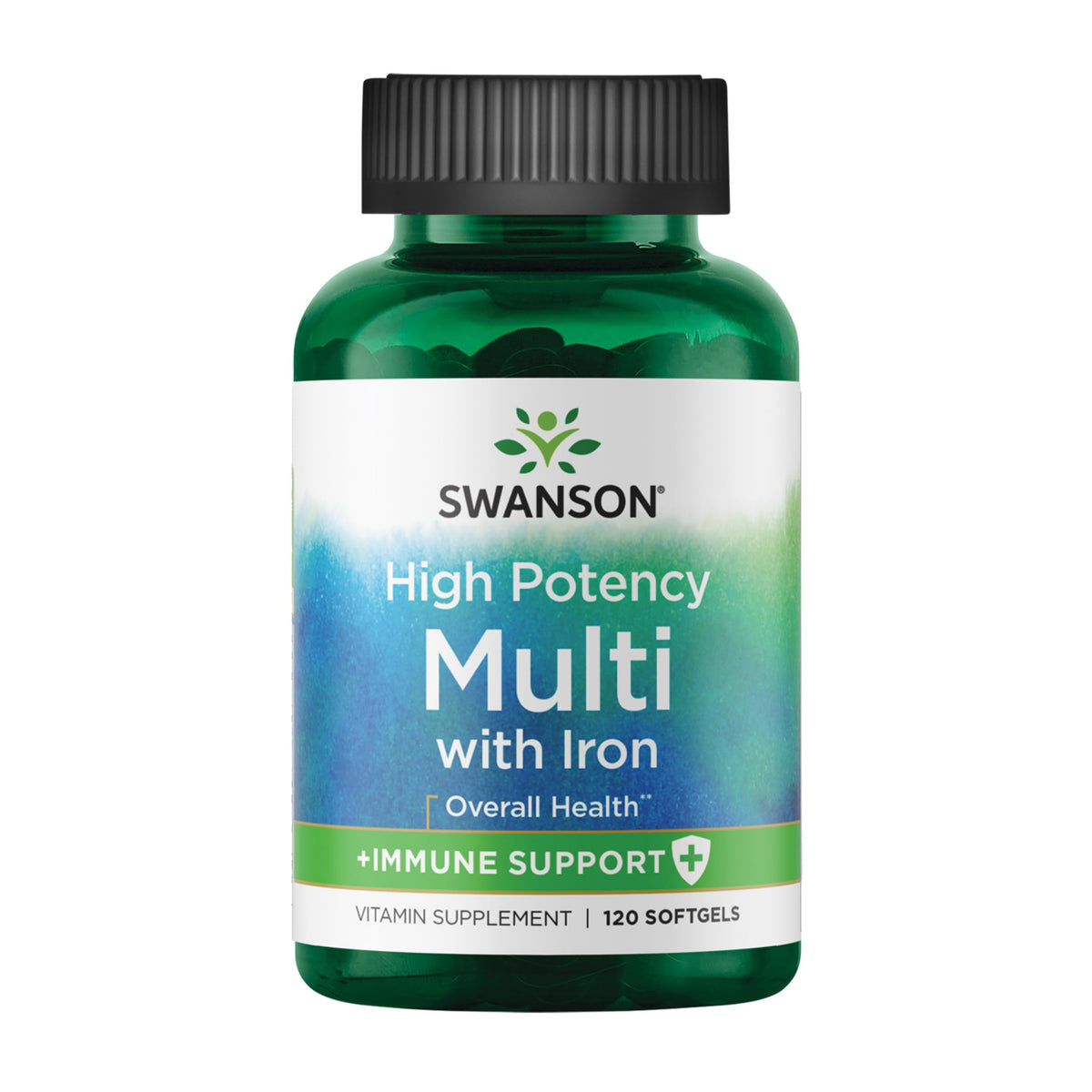 Swanson Multivitamines Haute Potence 120 Gélules - Vue de face