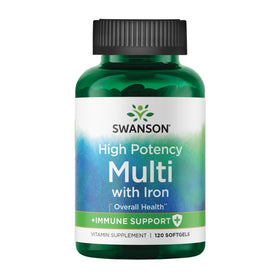 Swanson Multivitamines Haute Potence 120 Gélules - Vue de face