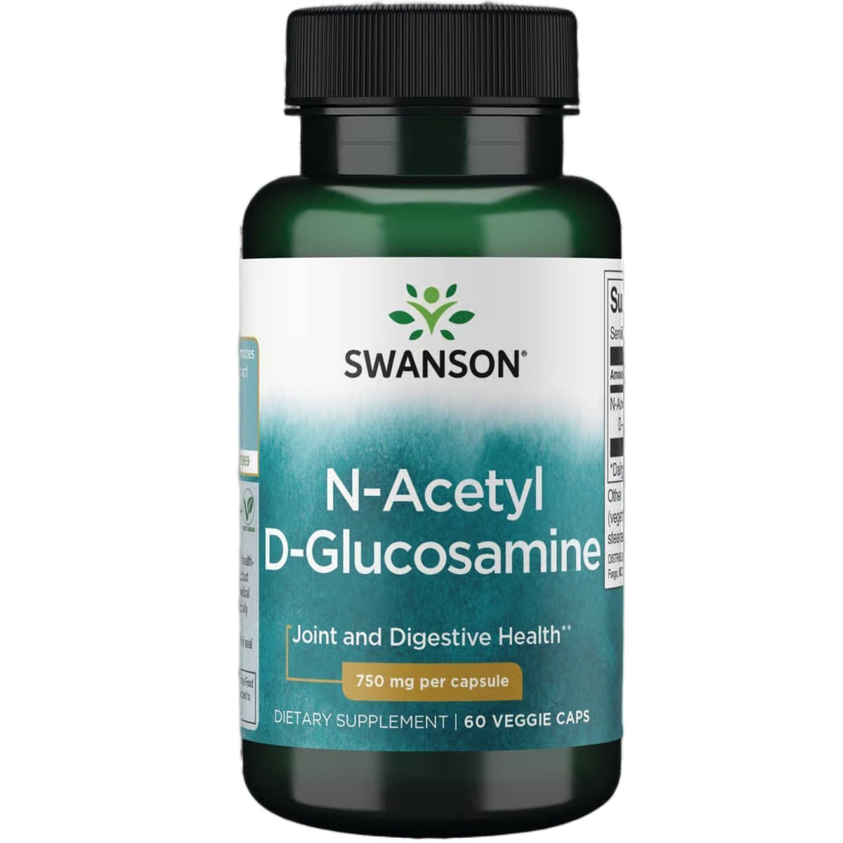 Swanson N-Acetyl D-Glucosamine 750 mg 60 capsules végétales vue de face