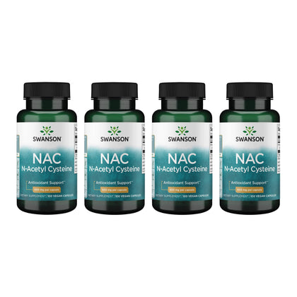 Swanson NAC N-Acetyl Cystéine 600 mg 100 capsules végétales vue avant