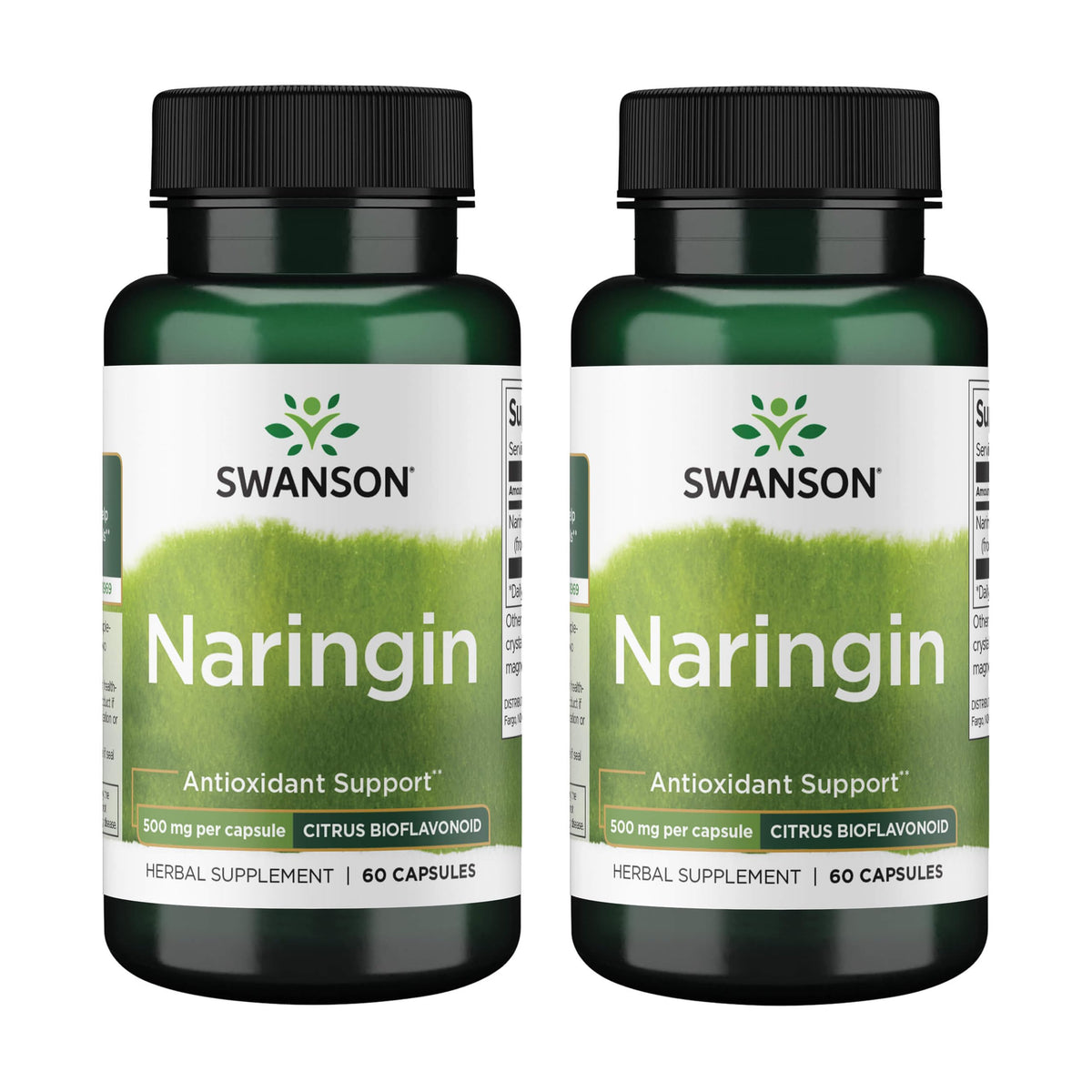 Swanson Naringin Bioflavonoïde Antioxydant 500 mg, 60 capsules vue de face